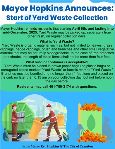 Mayor Hopkins Reminder: Yard Waste Collection Begins